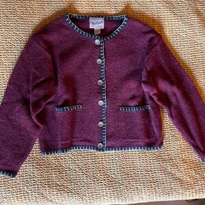 Woolrich Purple Cardigan Sweater